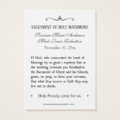 Katholische Gastgeschenk Hochzeit Heiliger Kartenb (Rückseite)