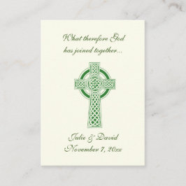 Katholische Gastgeschenk Hochzeit Irish Green Celt Visitenkarte