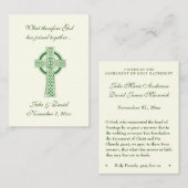 Katholische Gastgeschenk Hochzeit Irish Green Celt Visitenkarte (Vorne/Hinten)