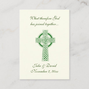 Katholische Gastgeschenk Hochzeit Irish Green Celt Visitenkarte