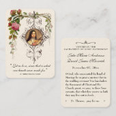 Katholische Gastgeschenk Hochzeit St. Therese Visitenkarte (Vorne/Hinten)