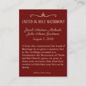 Katholische Gastgeschenk Hochzeit Visitenkarte (Rückseite)