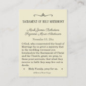 Katholische Gastgeschenk Hochzeits-heilige Visitenkarte (Rückseite)