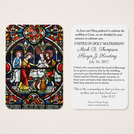 Katholische Gastgeschenke Hochzeiten Heilige Karte (Vorne & Hinten)