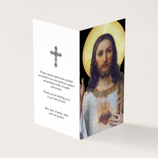 Katholische Gebetskarte | Antikes Heiliges Herz Visitenkarten (Vorderseite)