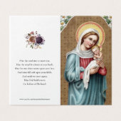Katholische Gebetskarte | Heilige Jungfrau (Außenseite Aufgefaltet)