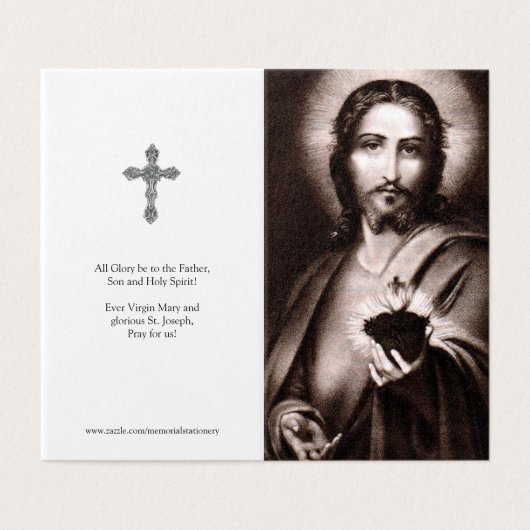 Katholische Gebetskarte | Heiliges Herz 1 (Außenseite Aufgefaltet)