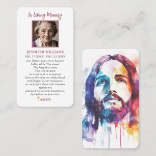 Katholische Gebetskarte Jesus Christus unser Vater Visitenkarte
