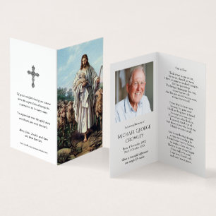 Katholische Gebetskarte   Jesus Good Shepherd 6