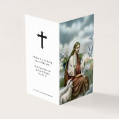 Katholische Gebetskarte | Jesus mit den Tauben (Vorderseite)