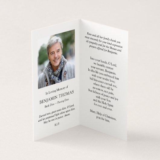 Katholische Gebetskarte | Jesus mit den Tauben (Innenseite)