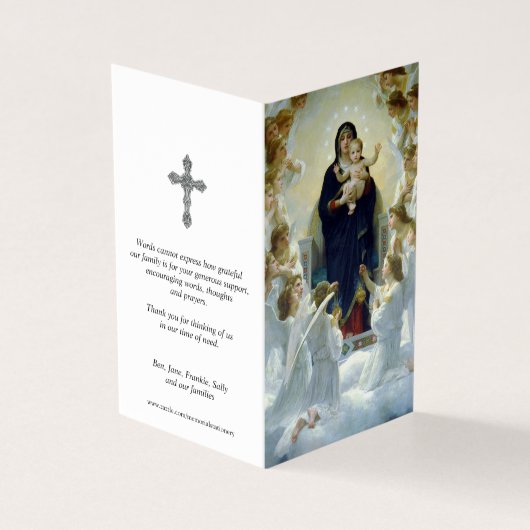 Katholische Gebetskarte | Jungfrau & Engel (Vorderseite)