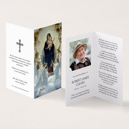 Katholische Gebetskarte | Jungfrau & Engel (Innenseite und Außenseite)