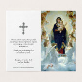 Katholische Gebetskarte | Jungfrau & Engel (Außenseite Aufgefaltet)