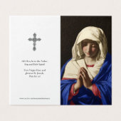 Katholische Gebetskarte | Jungfrau im Gebet (Außenseite Aufgefaltet)