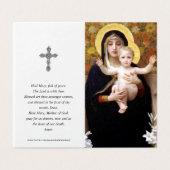 Katholische Gebetskarte | Madonna von Lilies (Außenseite Aufgefaltet)