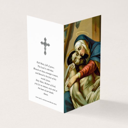 Katholische Gebetskarte | Mary Cradles Jesus 1 (Vorderseite)