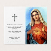 Katholische Gebetskarte | Sacred Heart Mary (Außenseite Aufgefaltet)