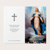Katholische Gebetskarte | Unsere Dame von Grace (Außenseite Aufgefaltet)
