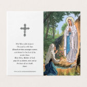 Katholische Gebetskarte | Unsere Lady Lourdes 2 (Außenseite Aufgefaltet)