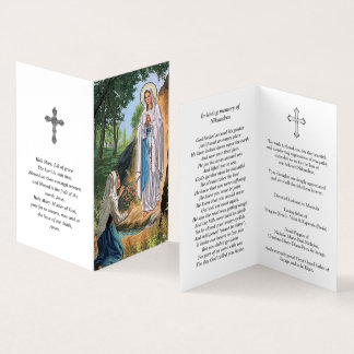 Katholische Gebetskarte | Unsere Lady Lourdes 2 Visitenkarten