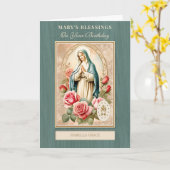 Katholische Geburtstagsfeier Jungfrau Mary Karte (Gelbe Blume)