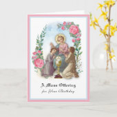 Katholische Geburtstagsmesse, die Jesus Eucharist  Karte (Gelbe Blume)