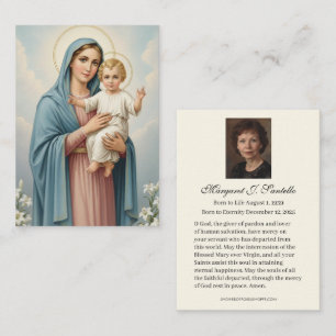 Katholische Gedenkstätte Maria Jesus Totenfürbitte Visitenkarte