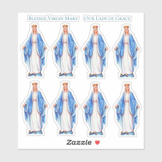 Katholische gesegnete Jungfrau Hail Mary Vinyl Con Aufkleber (Blatt)