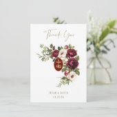 Katholische gläserne Blütengold-Crucifix-Hochzeit Dankeskarte (Stehend Vorderseite)