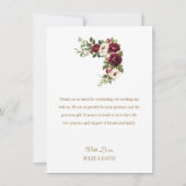 Katholische gläserne Blütengold-Crucifix-Hochzeit Dankeskarte (Rückseite)