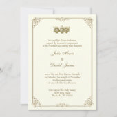 Katholische Gold Mary & Jesus Wedding Einladung (Vorderseite)