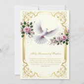 Katholische Gold Taufe Rosen Christening Einladung (Rückseite)