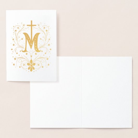Katholische Goldene Marian Cross Religious MInimal Folienkarte (Anzeige)