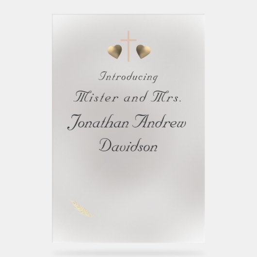 Katholische Grace Wedding Acrylschild (Vorderseite)