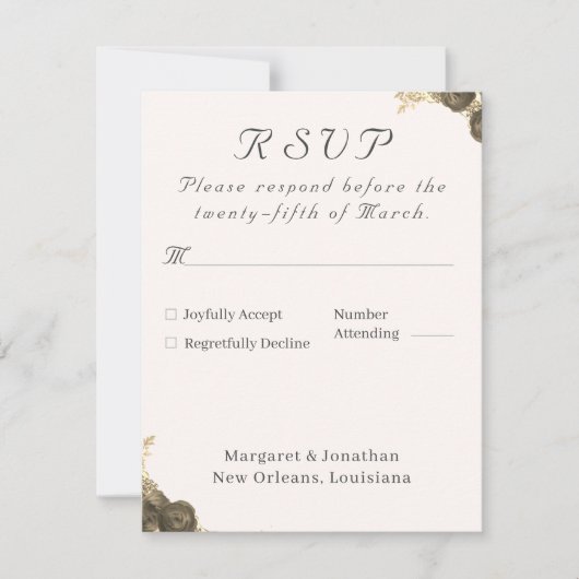 Katholische Grace Wedding RSVP Karte (Vorderseite)