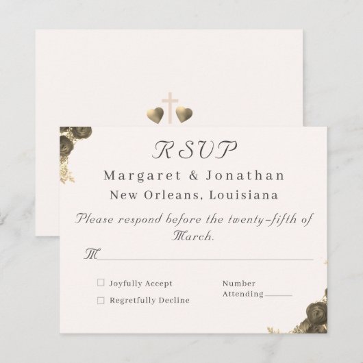 Katholische Grace Wedding RSVP Karte (Vorne/Hinten)