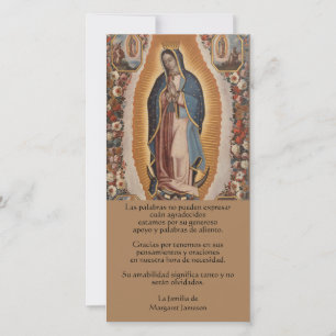 Katholische Guadalupe Beileid Spaniens Dankeskarte