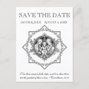 Katholische Heilige Familie SAVE THE DATE Ankündigungspostkarte