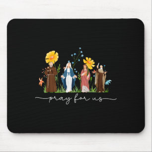 Katholische Heilige Florale Frauen Religiöse Männe Mousepad