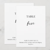 Katholische Heilige Hochzeit Tischnummer (Vorne/Hinten)