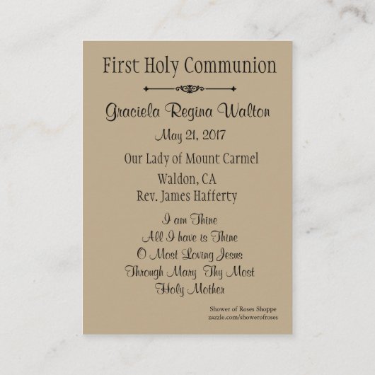 Katholische Heilige Karte Erinnerung 1. Heilige Ko (Rückseite)