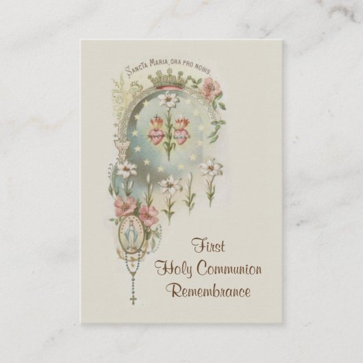 Katholische Heilige Karte für Erste Heilige Kommun (Vorderseite)