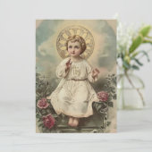 Katholische Heilige Kommune Jesus Rose Einladung (Stehend Vorderseite)