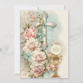 Katholische Heilige Kommune Vintage Blumenbeete Einladung (Vorderseite)