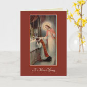 Katholische Heilige Messe bieten Heiliges Herz Jes Karte (Gelbe Blume)