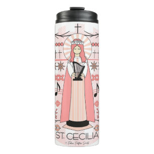 Katholische Heilige Thermaltumbler: St. Cecilia Thermosbecher