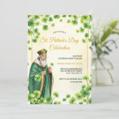 Katholische Heilige und Kleeblätter St. Patricks T Einladung (Stehend Vorderseite)