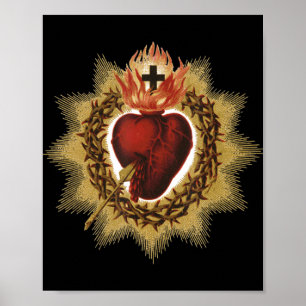 Katholische Hingabe-T-Shirt Heiliges Herz JesuDas Poster
