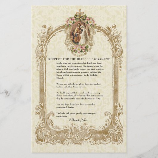 Katholische Hochzeit bescheidene Kirchenbekleidung (Vorderseite)